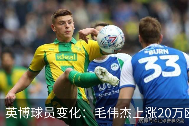 英博球员变化：毛伟杰上涨20万欧吕焯毅上涨5万欧，五外援均下跌